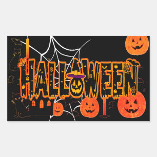 Halloween Pumpkin Gift Rechthoekige Sticker