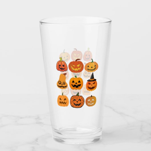 Halloween Pumpkin Glass Cup Glas (Voorkant)