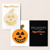Halloween Pumpkin Gold Foil Wenskaart Folie Kaarten (Display)