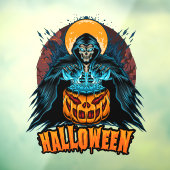 Halloween Pumpkin Grim Reaper Raamsticker (Vel 3)