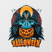 Halloween Pumpkin Grim Reaper Raamsticker (Vel)