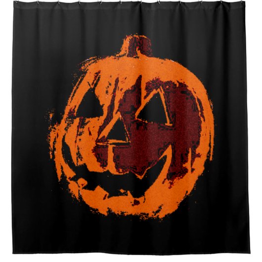Halloween Pumpkin - grunge stijl + jouw ideeën Douchegordijn (Voorkant)