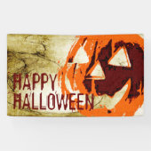 Halloween Pumpkin - grunge stijl + jouw ideeën Spandoek (Horizontaal)