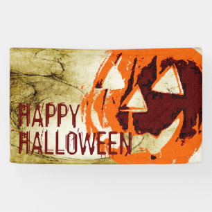 Halloween Pumpkin - grunge stijl + jouw ideeën Spandoek