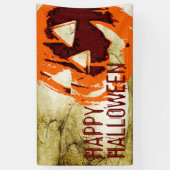 Halloween Pumpkin - grunge stijl + jouw ideeën Spandoek (Verticaal)
