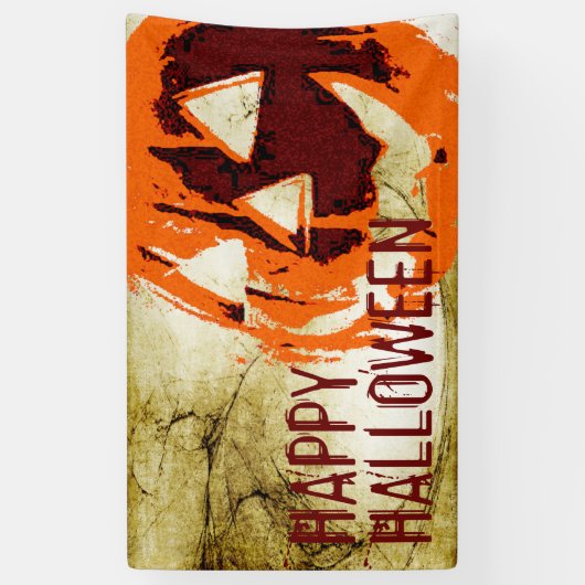 Halloween Pumpkin - grunge stijl + jouw ideeën Spandoek (Verticaal)