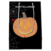 Halloween Pumpkin Happy Halloween Medium Cadeauzakje (Achterkant)