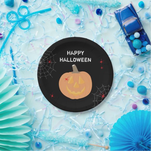 Halloween Pumpkin Happy Halloween Party Papieren Bordje (Feest)