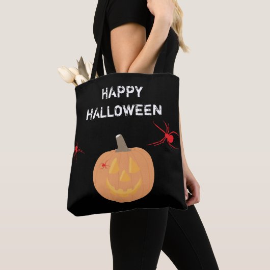 Halloween Pumpkin Happy Halloween Tote Bag (Dichtbij)