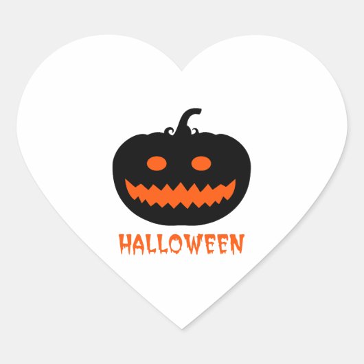 Halloween Pumpkin Hart Sticker (Voorkant)