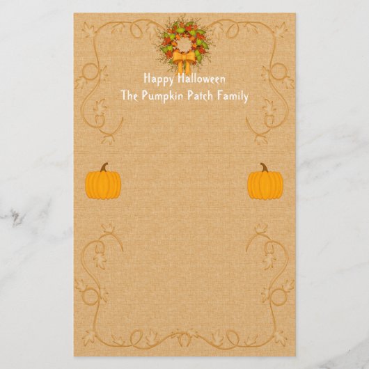 Halloween Pumpkin Harvest Stationery Briefpapier (Voorkant)