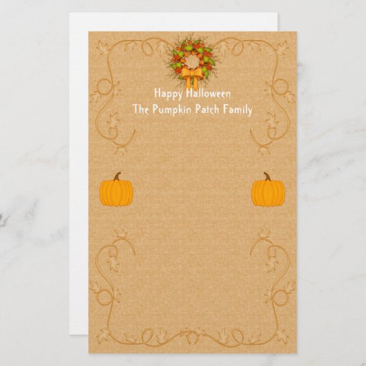 Halloween Pumpkin Harvest Stationery Briefpapier (Voorkant / Achterkant)