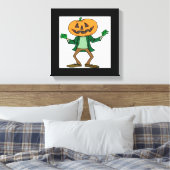 HALLOWEEN PUMPKIN HEAD CANVAS AFDRUK (Insitu (Slaapkamer))