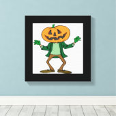 HALLOWEEN PUMPKIN HEAD CANVAS AFDRUK (Insitu (Houten vloer))