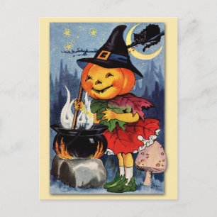 Halloween Pumpkin Head Fairy! Briefkaart