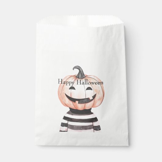 Halloween Pumpkin Head in T Shirt  Bedankzakje (Voorkant)