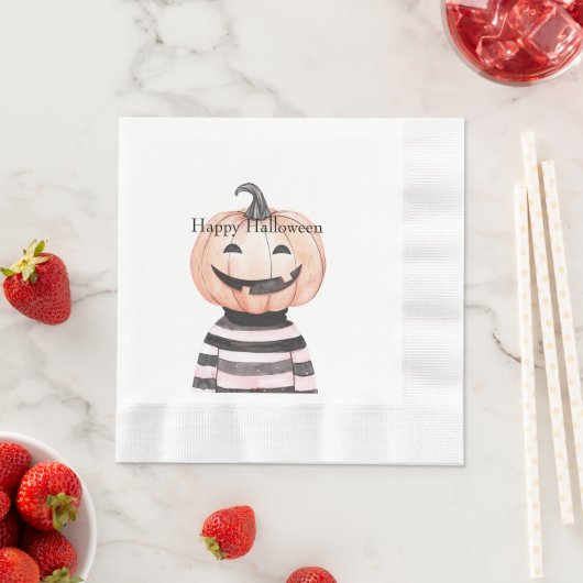 Halloween Pumpkin Head in T Shirt  Servet (Insitu)