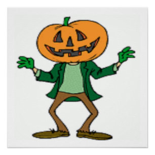 HALLOWEEN PUMPKIN HEAD POSTER