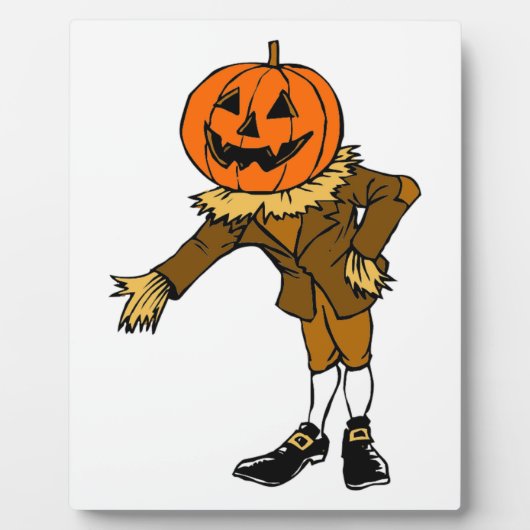HALLOWEEN PUMPKIN HEAD SCARECROW PILGRIM FOTOPLAAT (Voorkant)