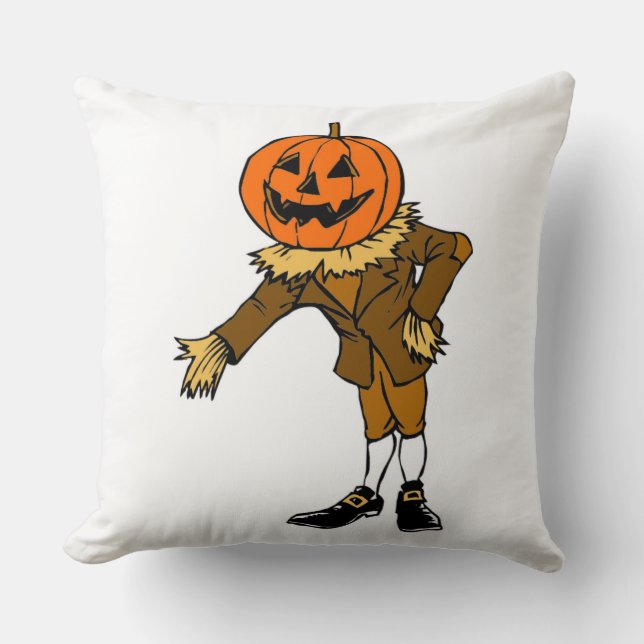 HALLOWEEN PUMPKIN HEAD SCARECROW PILGRIM KUSSEN (Voorkant)