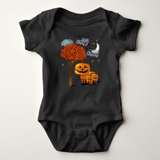 Halloween Pumpkin Head-T-shirt Romper (Voorkant)