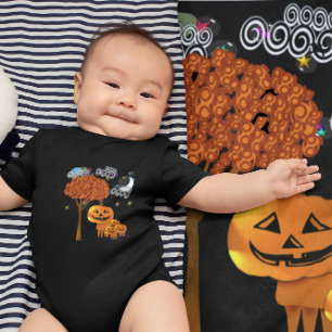 Halloween Pumpkin Head-T-shirt Romper