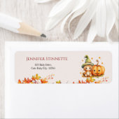 Halloween Pumpkin Herfst Baby shower retouradres Etiket (Insitu)