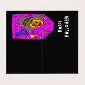 Halloween Pumpkin Horn Bat Classroom Exchange Card Visitekaartje (Buitenkant ongevouwen)