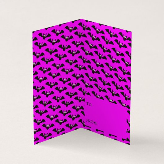 Halloween Pumpkin Horn Bat Classroom Exchange Card Visitekaartje (Binnen)