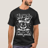 Halloween Pumpkin: Howdy Pumpkin Grappig T-shirt (Voorkant)