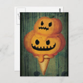 Halloween Pumpkin Ice Cream Cone Briefkaart (Voorkant / Achterkant)