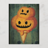 Halloween Pumpkin Ice Cream Cone Briefkaart (Voorkant)