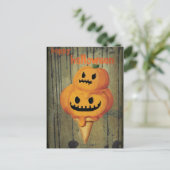 Halloween Pumpkin Ice Cream Cone Briefkaart (Staand voorkant)