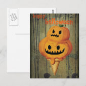 Halloween Pumpkin Ice Cream Cone Briefkaart (Voorkant / Achterkant)