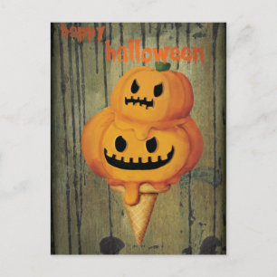 Halloween Pumpkin Ice Cream Cone Briefkaart