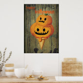 Halloween Pumpkin Ice Cream Cone Poster (Keuken)