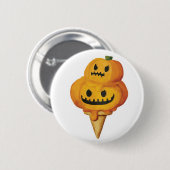 Halloween Pumpkin Ice Cream Cone Ronde Button 5,7 Cm (Voorkant /achterkant)