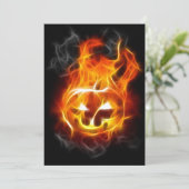 Halloween Pumpkin in Fire Kaart (Staand voorkant)