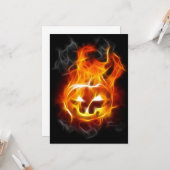 Halloween Pumpkin in Fire Kaart (Voorkant / Achterkant in situ)