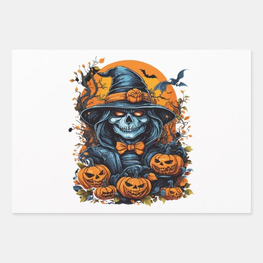 Halloween Pumpkin Inpakpapier Vel (Voorkant)