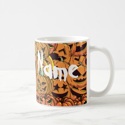 Halloween Pumpkin Jack O Lantern Coffee Mok, Cup Koffiemok (Rechts)