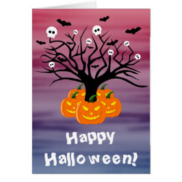 Halloween Pumpkin Jack O' Lantern Dead Tree