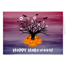 Halloween Pumpkin Jack O' Lantern Dead Tree