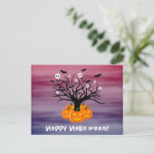 Halloween Pumpkin Jack O' Lantern Dead Tree Briefkaart (Staand voorkant)