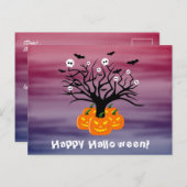Halloween Pumpkin Jack O' Lantern Dead Tree Briefkaart (Voorkant / Achterkant)