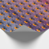 Halloween Pumpkin Jack O' Lantern Dead Tree Cadeaupapier (Hoek)