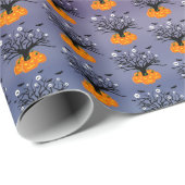 Halloween Pumpkin Jack O' Lantern Dead Tree Cadeaupapier (Rol Hoek)