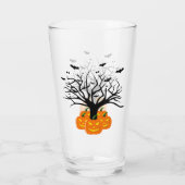 Halloween Pumpkin Jack O' Lantern Dead Tree Glas (Achterkant)