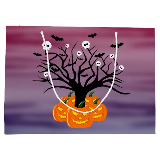 Halloween Pumpkin Jack O' Lantern Dead Tree Groot Cadeauzakje (Achterkant)