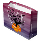 Halloween Pumpkin Jack O' Lantern Dead Tree Groot Cadeauzakje (Achterkant Gekanteld)